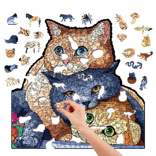 Drevené puzzle Mačka